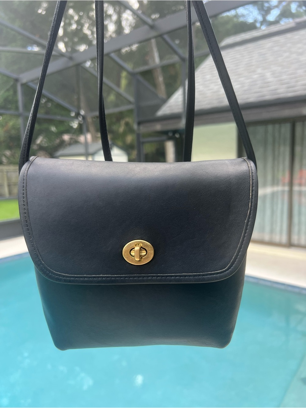 Vintage Coach Quincey Bag 9919 Dark Navy crossbody purse